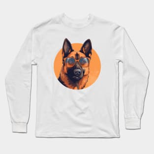 German shepherd orange sunglasses Long Sleeve T-Shirt